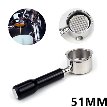 

Espresso Portafilter 51mm for Delonghi EC685 EC680 Coffee Bottomless Portafilter with 51mm 2 Styles Coffee Powder Bowl