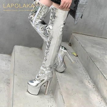 

Lapolaka 2020 New Arrivals Female Boots Woman Shoes Comfy Thin High Heels Zip Up INS Hot Fashion Super Over-the-Knee Boots