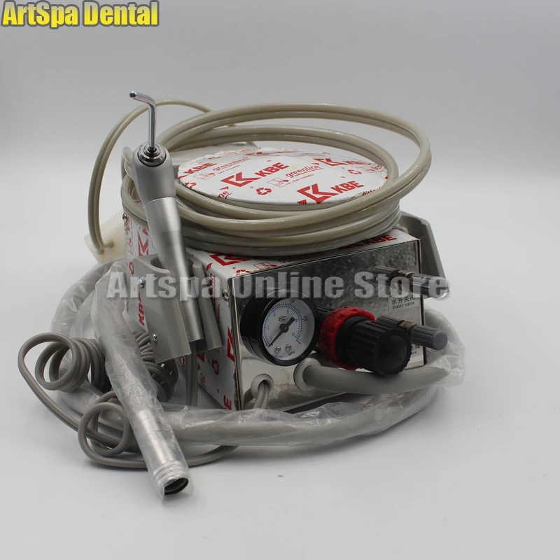good quality Dental Lab Aluminum alloy Portable one Turbine Unit Air Compressor 3 way straw for den