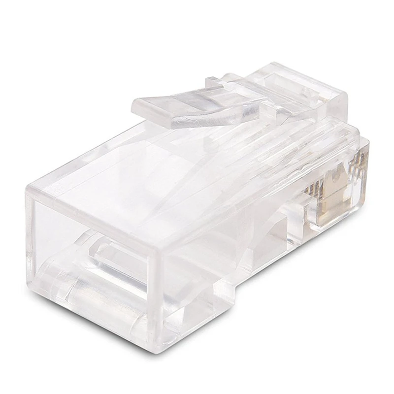 100-Pack Cat 6 RJ45 Модульные вилки для многожильного UTP кабеля