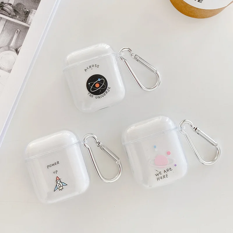 Прозрачный чехол для наушников &quotПланета&quot AirPods 1 2 беспроводной s Мягкий
