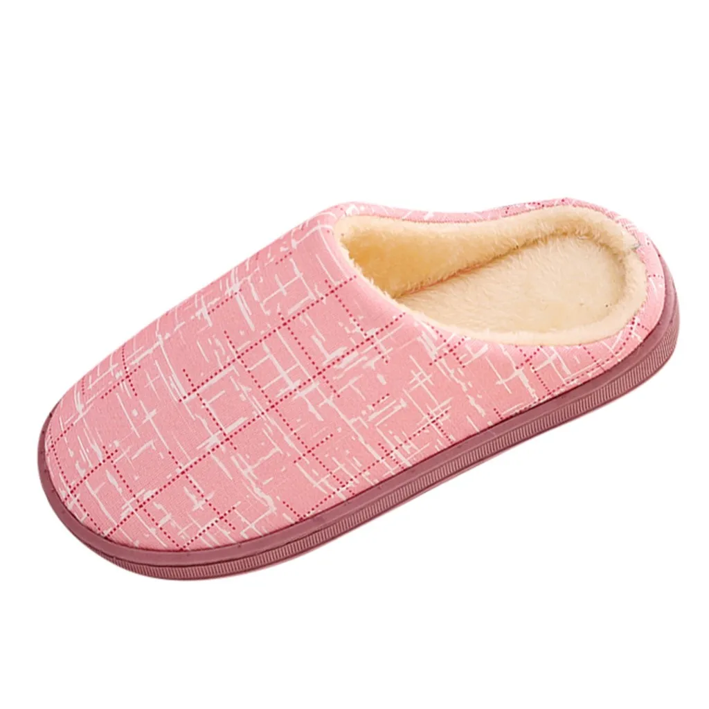 

Couple models water ripple non-slip warm home plush cotton slippers Indoor floor warm slippers ladies comfortable slipper #T
