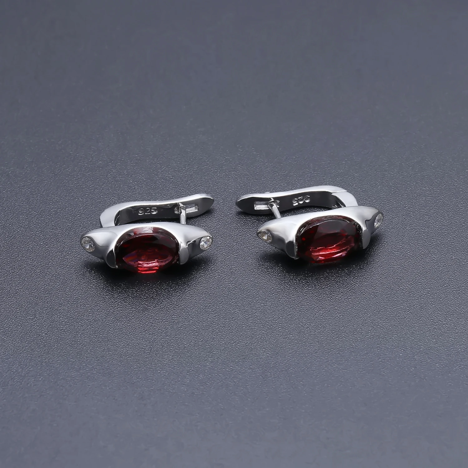 RICA FELIZ 925 Sterling Silver Gemstone Clip Earrings 6*8mm Natural Red Garnet Birthstone Earrigns For Women Wedding Jewelry RicaFeliz • 2022