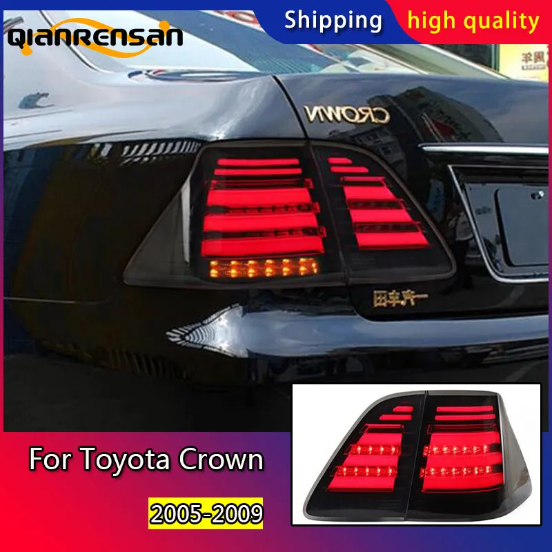 

car styling for For Toyota Crown 2005-2009 LED taillight for crown rear lamp with dynamic turn signal+drl+brake+reverse
