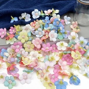

100pcs 2cm Daisy Flower Head Mini Silk Artificial Flower For Wedding Engagement Party Home Decor DIY Garland Headdress Decoratio