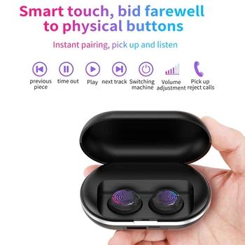 

New Bluetooth 5.0 Earbuds TWS Intelligent Touch Wireless Sports Earphones With Charging Case