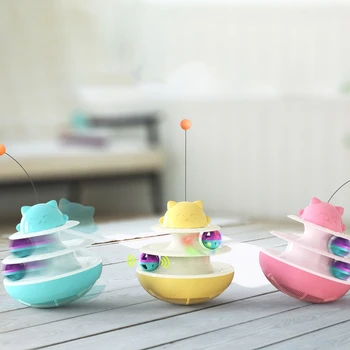 

Cat Toy Roller Toys Towers Tracks Roller with Ball Interactive Kitten Fun Mental Physical Exercise Puzzle Toys