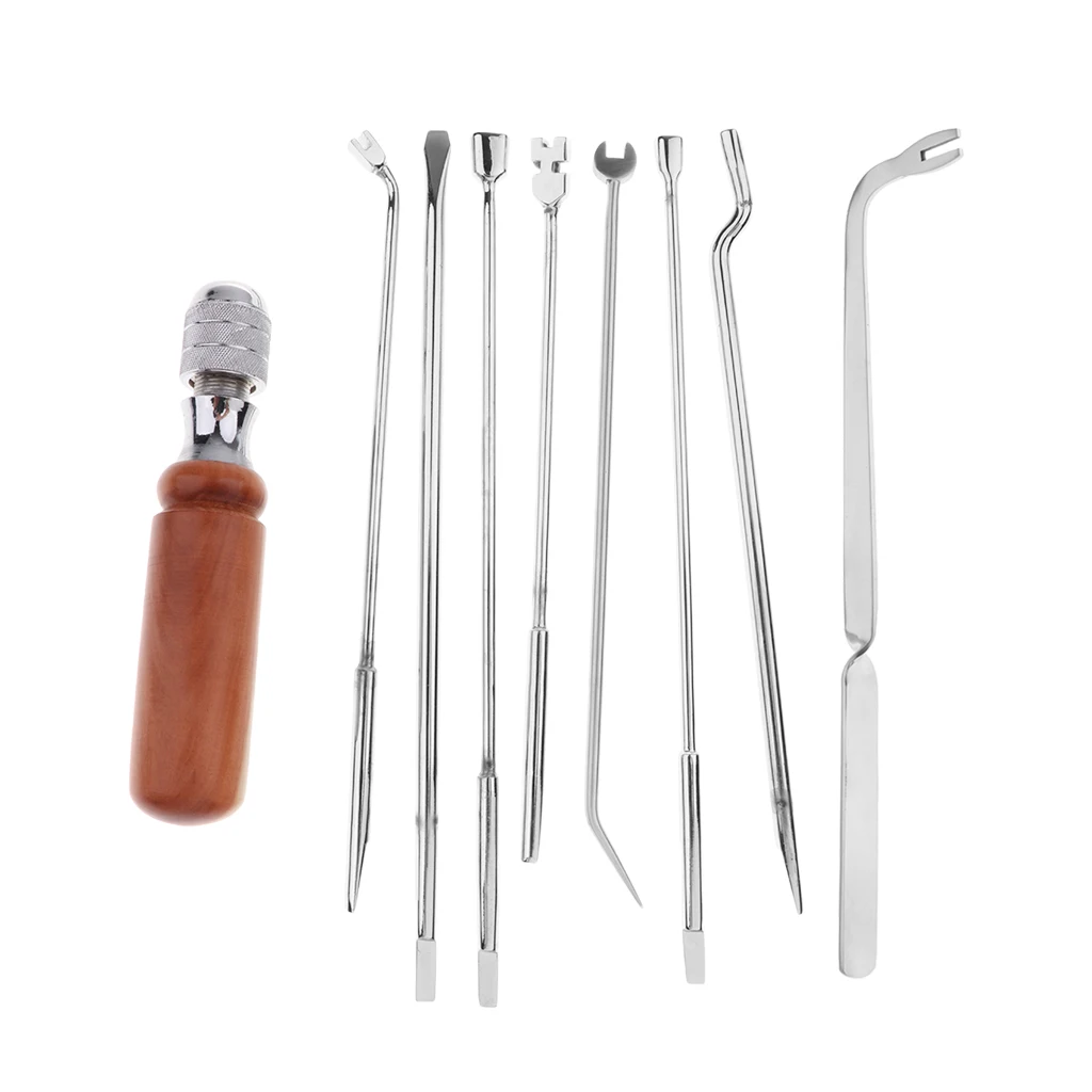 9 Pieces of Pack Jujube Wood Handle Repair Tools for Keyboard Instrument Handle Diameter 1.06inch