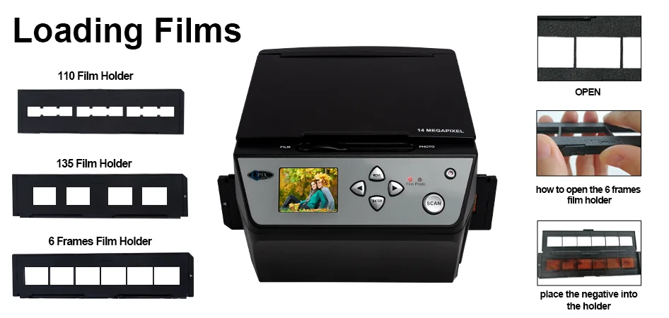 4 in 1 Photo,NameCard,Slide & Negative Scanner with Large 5” LCD Scree –  firstorganicbaby