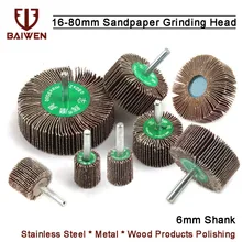 

16-80mm Sandpaper Grinding Flap Polishing Wheels Shutter Polishing Wheel Sanding Discs For Rotary Dremel Tool 6MM Shank