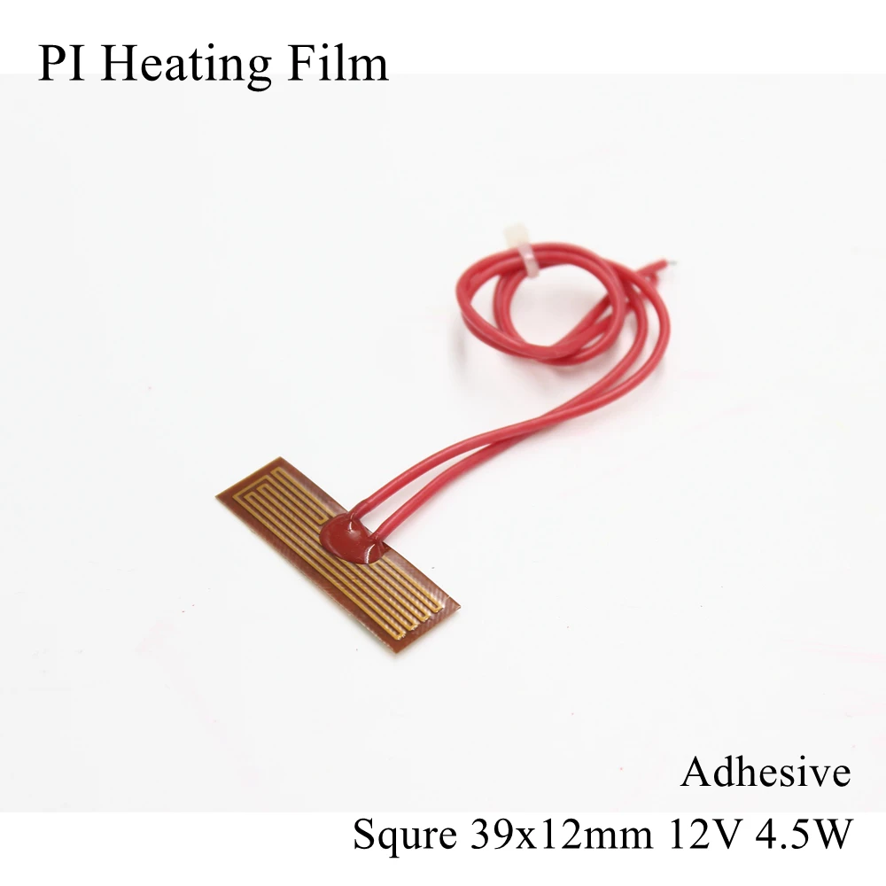 39mmx12mm 12V 4.5W Polyimide Heater PI Heating Film Plate Electric Heated Panel Pad Mat Electrotherma Flexible Adhesive Foil Oil | Дом и сад