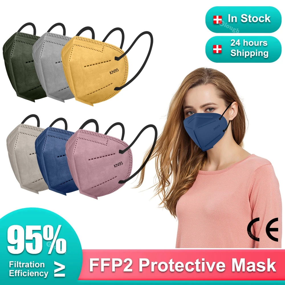Маска KN95 Morandi FFP2mask для взрослых 10-100 шт. 5 слоев фильтра маски FPP2 Negra одобренные