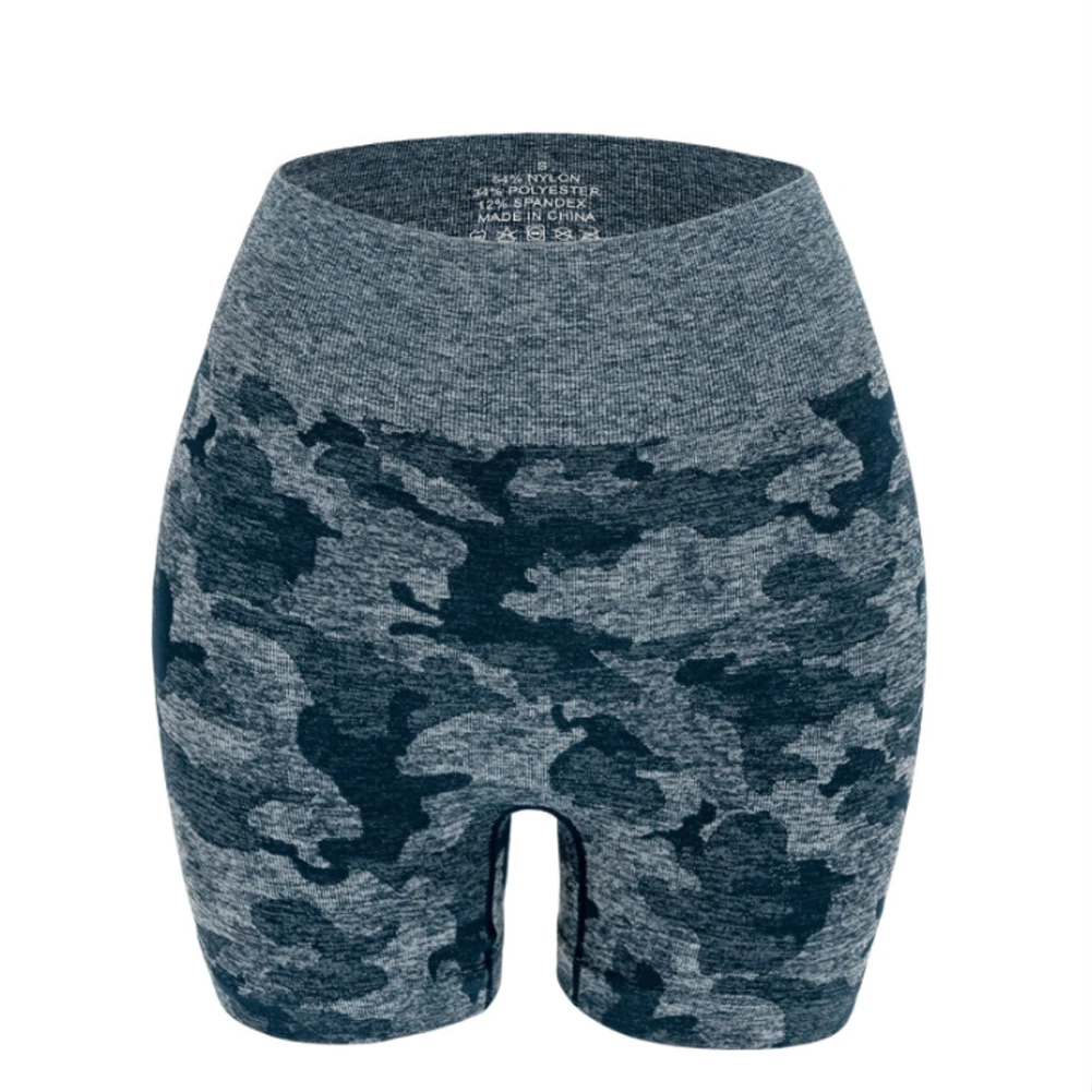 Yoga Shorts Women High Waist Camo Workout Sport Shorts Seamless Yoga Gym Fitness Leggings Running Exercise Mini Tights XL