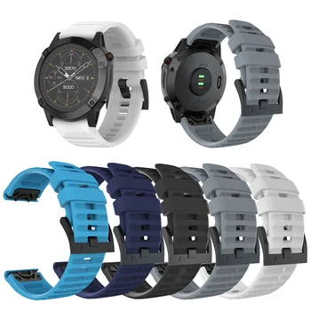 

Watch Band 26mm Silicone Adjustable Length Wrist Strap with Buckle for Garmin Fenix 6X Smart Watch Accessories