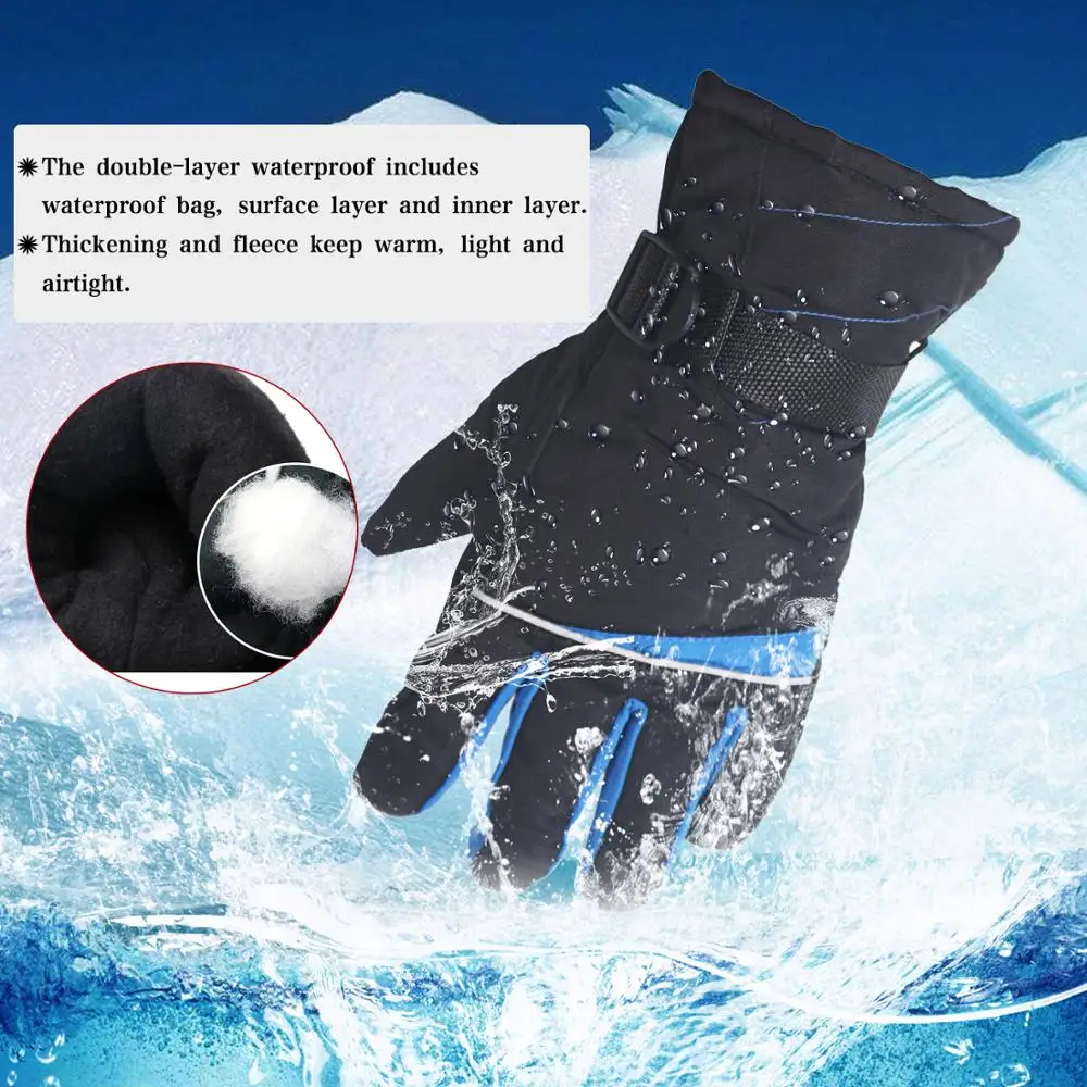 SKDK зимние теплые перчатки, лыжные перчатки для мужчин, сноуборд, мотоциклетные, для езды на снегу, ветрозащитные перчатки, водонепроницаемые, 1 пара