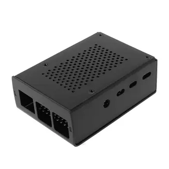 

1Set Silver/Black Aluminum Alloy Case Metal Protective Shell Box Enclosure Radiating Plate for Raspberry Pi 4 Model B+