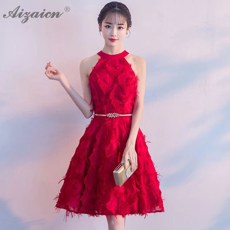 

Red Mini Bride Marry Gown Qi Pao Women Traditional Chinese Wedding Dress Cheongsam Modern Oriental Style Tassel Dresses Qipao