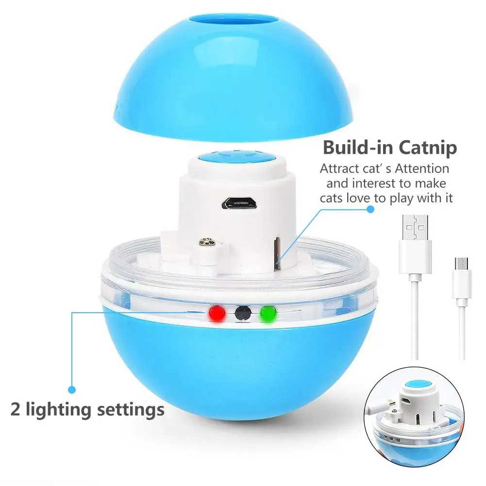 Умный разноцветный светодиодный вращающийся шарик С Кошачьей Мятой|Игрушки для