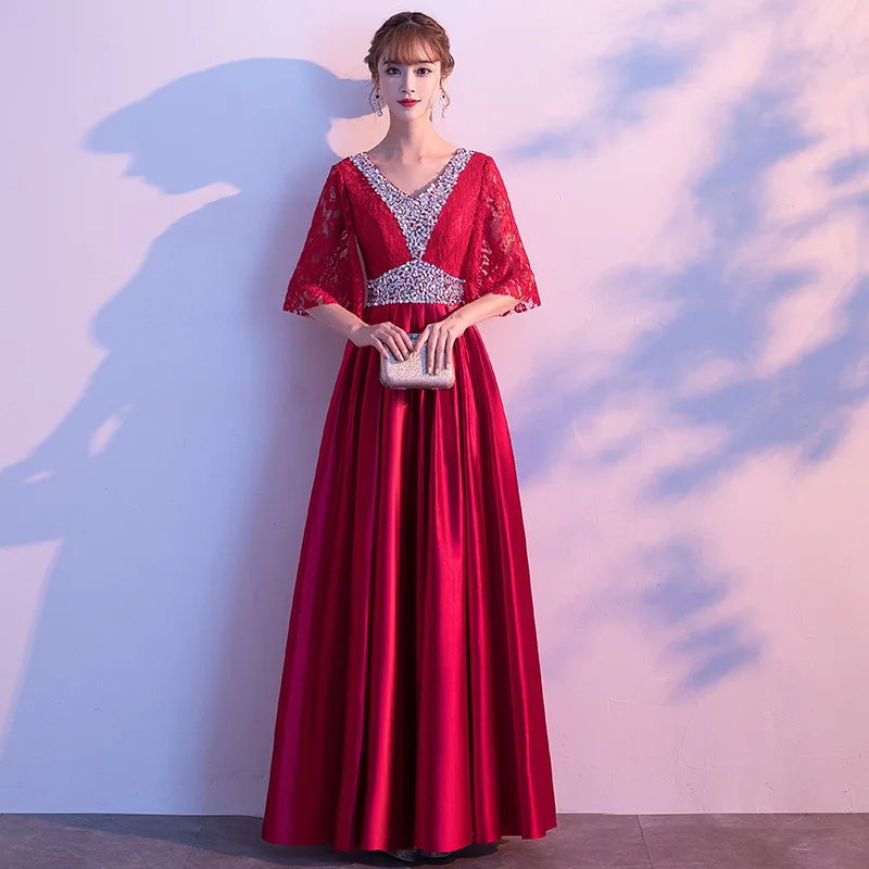 Блестками и пайетками для маленьких девочек Для женщин Cheongsam красный благородный Qiapo элегантные Вечеринка платье сетчатые платья Vestido De Festa Vestidos