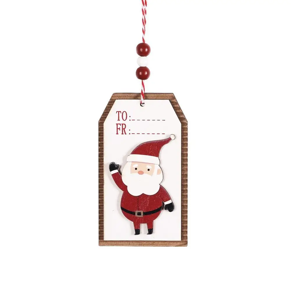 1 шт., деревянная новогодняя елка с изображением Санта-Клауса, лося, подвески, подвесные украшения на Рождество, Год, товары для декора, вечерние украшения для дома, 62724 - Color: 2PD-62722-1