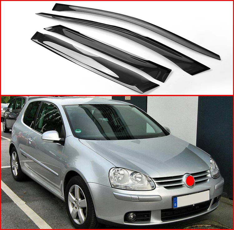 

For Volkswagen Golf 5 MK5 2004-2008 Plastic Exterior Visor Vent Shades Window Sun Rain Guard Deflector 4pcs