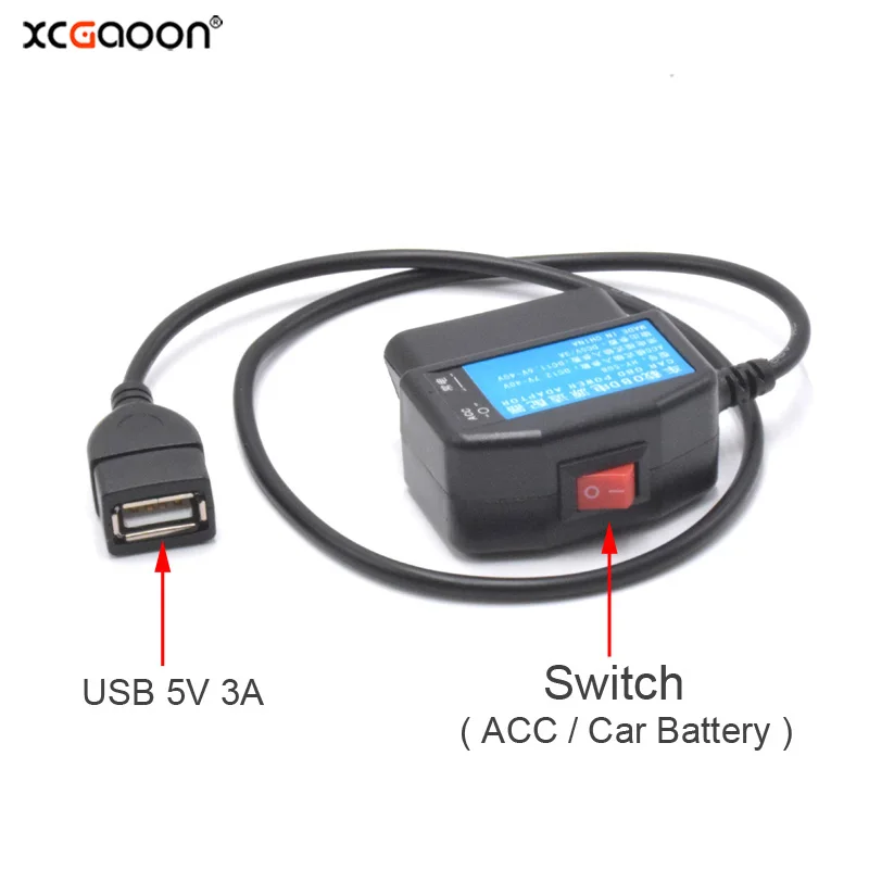 24 часа USB-порт 5 в 3 а автомобильный зарядный кабель OBD прочный шнур 0 метров с