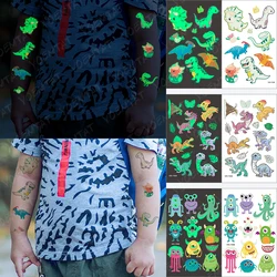 Transfer Tattoo For Children Boys Baby Temporary On Hand Translations Glitter Kids Cute Cartoon Animated Dinosaur Funny Night