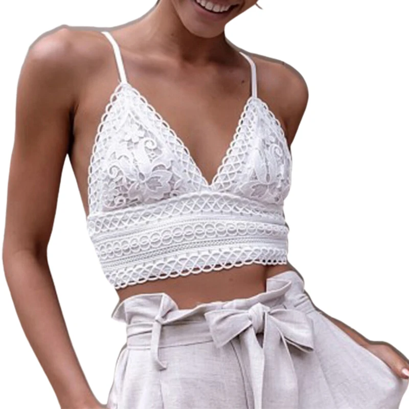 white crochet cami top