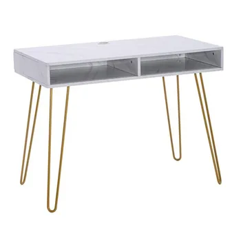 

Marble Iron Foot Computer Table [103x55x80cm] White sigle computer Table