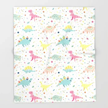 

Cartoon Nordic Dinosaur Pattern Throw Blanket Couch Hiking Picnic Thick Quilt Fashionable Bedspread Anime Fleece Throw Blanket