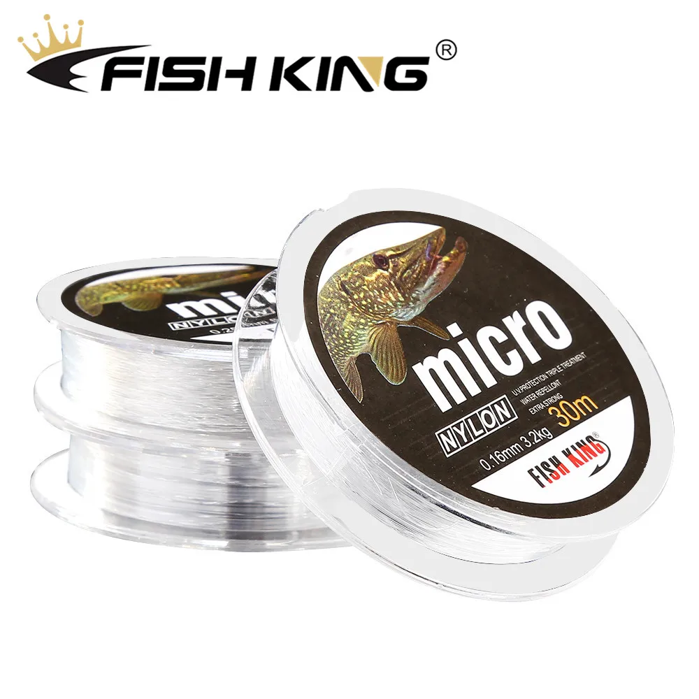 FISH KING 30M MICRO Nylon Ice Fishing Line 0.08mm-0.25mm 2.9LB-12.5LB Extra Strong Fishing Line For Winter Ice Fishing FISH KING 30M MICRO Nylon Ice Fishing Line 0.08mm-0.25mm 2.9LB-12.5LB Extra Strong Fishing Line For Winter Ice Fishing