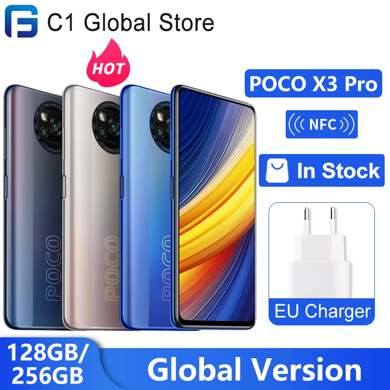 Versión Global POCO X3 Pro 128GB/256GB Snapdragon 860 Smartphone 5160mAh 33W NFC 48MP Quad cámara trasera 120Hz DotDisplay