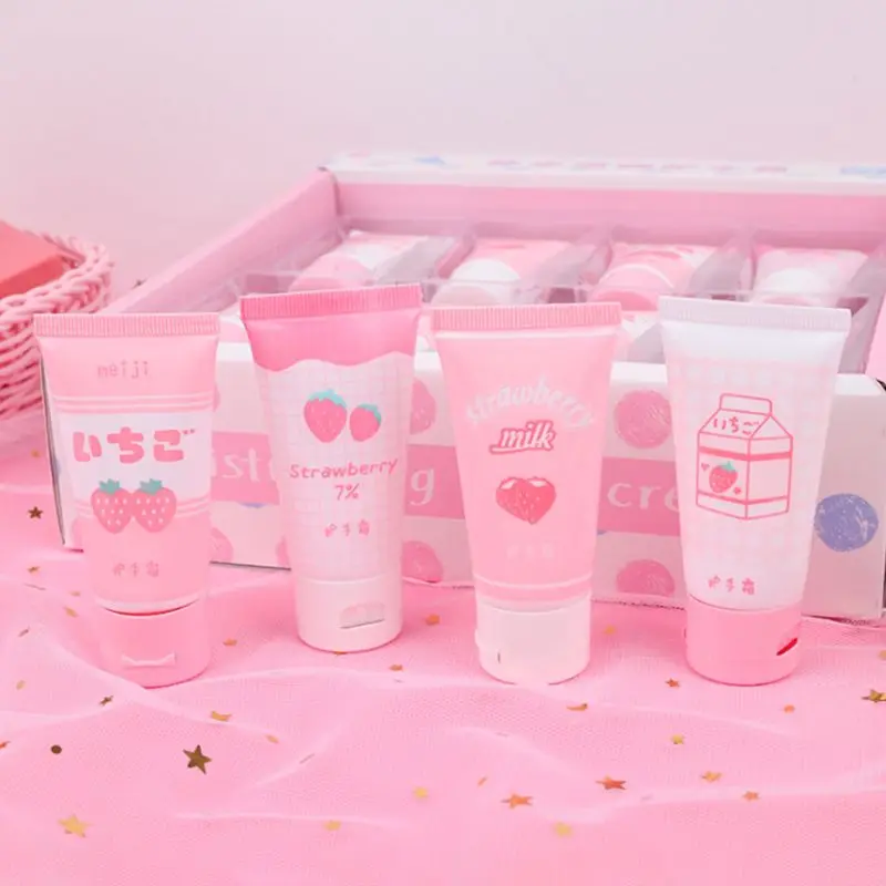 

40g Cute Kawaii Strawberry Hand Cream Moisturizing Anti-Chapping Anti-Freezing Fruit Fragrance Nourishing Lotion with Soft Tube
