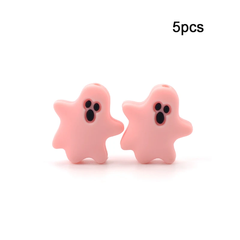 rose quartz LOFCA, 5 шт., силиконовые бусины в виде снежинок, мини силиконовые бусины для прорезывания зубов, не содержит бисфенола, пищевая игрушка для ухода за ребенком, цепочка для соски, игрушка в подарок, сделай сам - Цвет: rose quartz