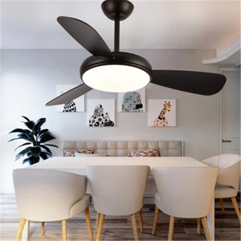 

Nordic Macaron Ceiling Fan Light Modern Minimalist Creative Personality Clock Room Dining Room Fan Light Fixture Lighting