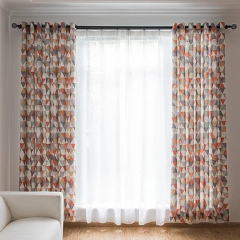 

Modern Window Curtains For Living Room Geometric Triangle Print Curtains For Bedroom Kitchen Decor Panel Curtain Blackout Drapes