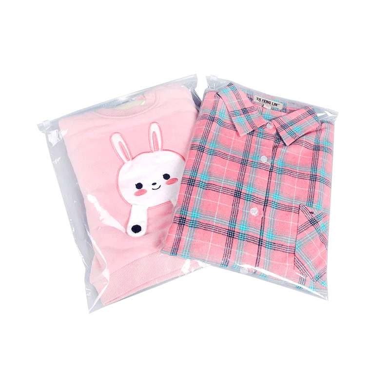 Clear Transparent Plastic Garment Zip Lock Reusable Dress Packaging