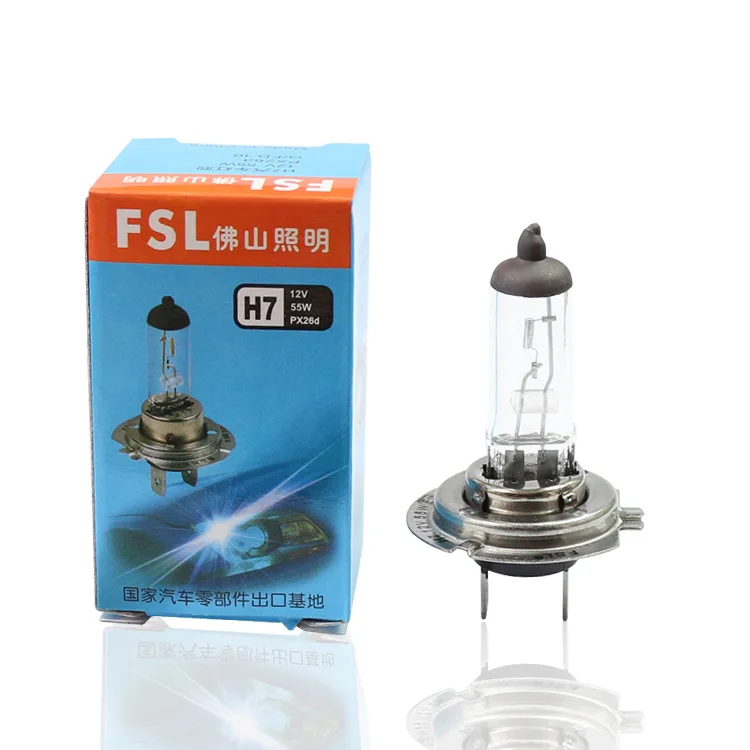 

FSL Foshan Automotive Halogen Bulb H7 12 V 55, 100W Nearly High Beam Headlight Bulb