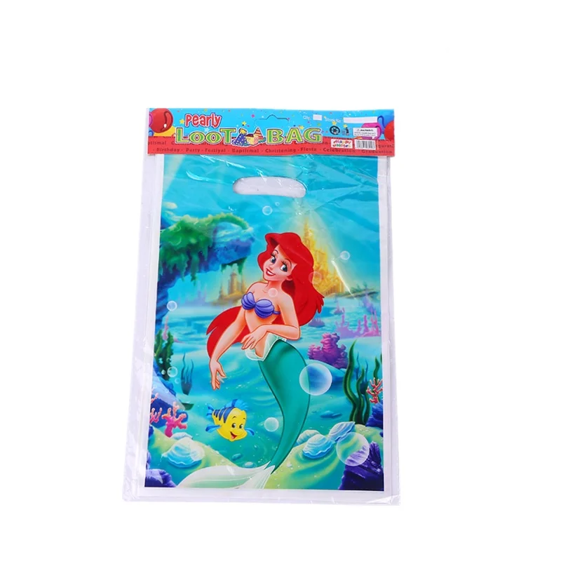 Mermaid 10 шт./лот, вечерние подарочные сумки с изображением единорога из альпаки, вечерние пластиковые сумки для конфет, праздничные вечерние сумки для детей - Цвет: Mermaid