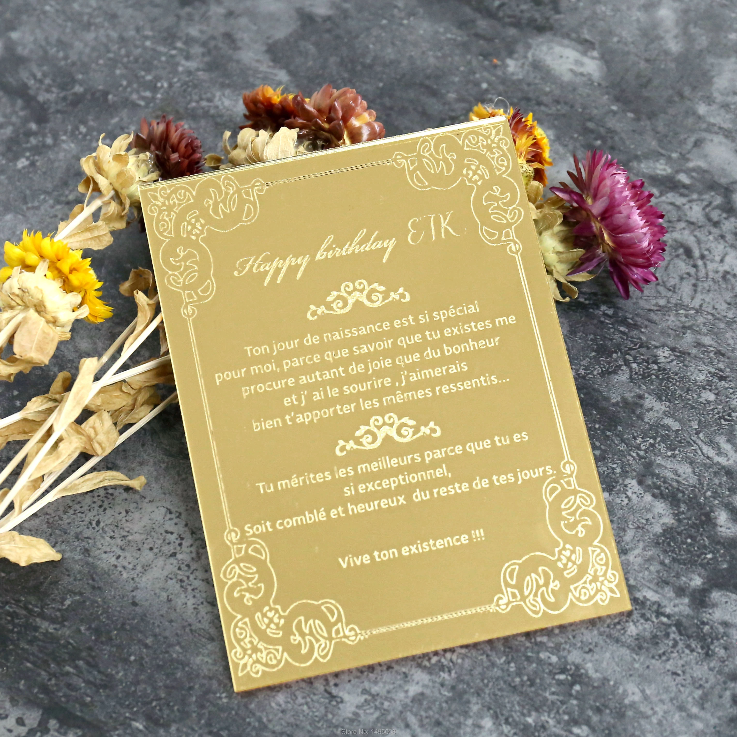 Personalizzato oro matrimonio menu cena festa decorazione ...