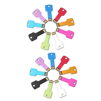 

2 Pcs Metal USB Flash Memory Drive G Stic Pen Thumb U Disk Keychain, 8GB & 16GB