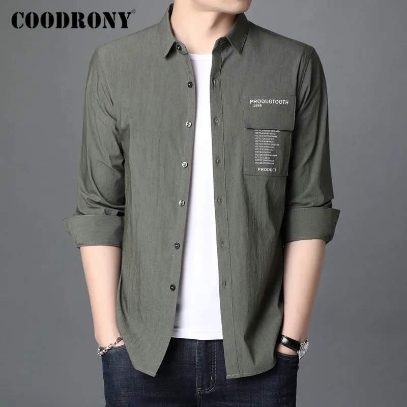 COODRONY Brand Spring Autumn Fashion Mens Shirts Long Sleeve Shirt Men Clothing Streetwear Casual Camisa Masculina Pocket C6009 COODRONY Brand Spring Autumn Fashion Mens Shirts Long Sleeve Shirt Men Clothing Streetwear Casual Camisa Masculina Pocket C6009