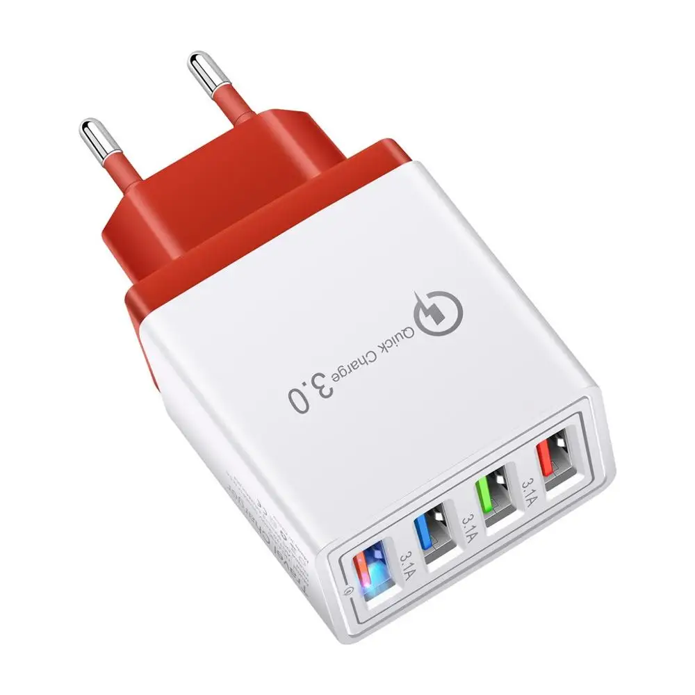 Быстрое зарядное устройство 3,0 USB зарядное устройство для samsung A50 A30 iPhone 7 8 huawei P20 Tablet QC 3,0 быстрое настенное зарядное устройство EU US разъем-адаптер - Цвет: EU Plug