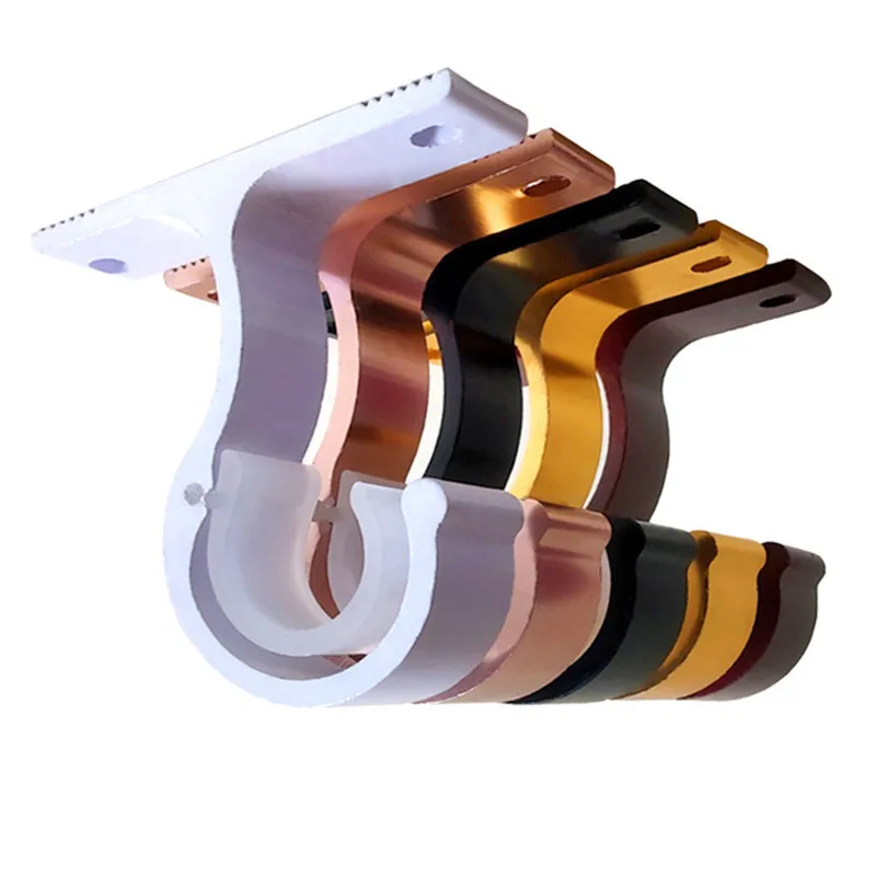 Adjustable Self Adhesive Curtain Bracket Holder Rod Hooks Wall Curtain Hanging Fixed Clip Storage Hooks Clamp Home Organizer