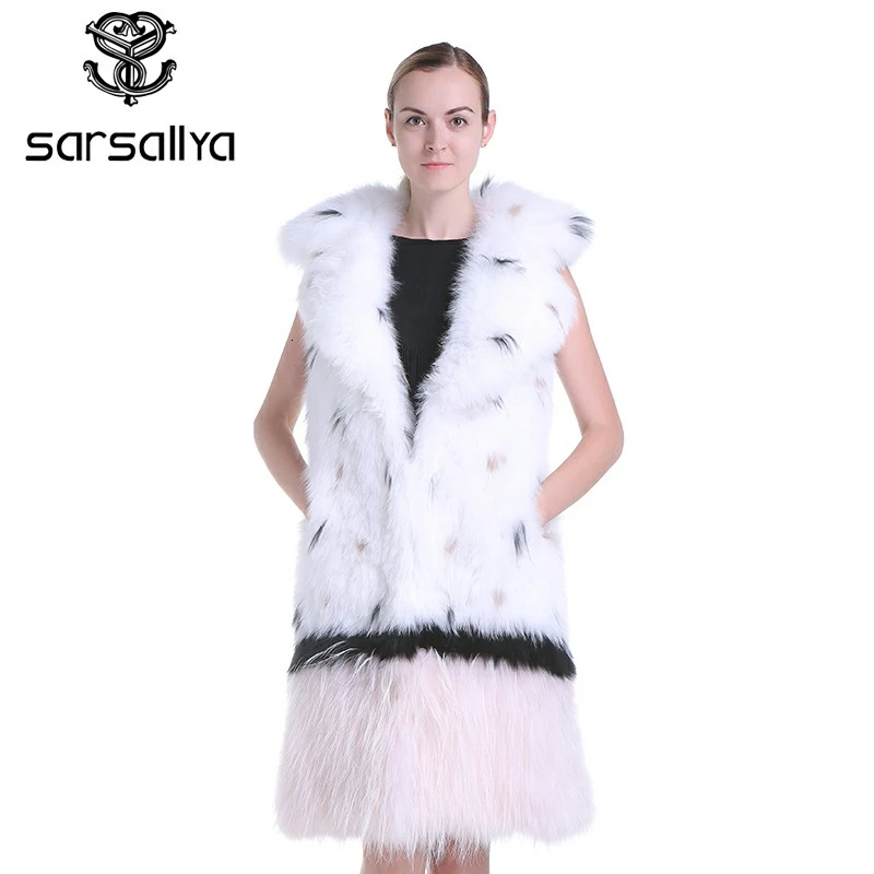 

SARSALLYA classic Fashion fox fur vest,Winter real fur vest women,Knitted fur vest women,sell well vest fox