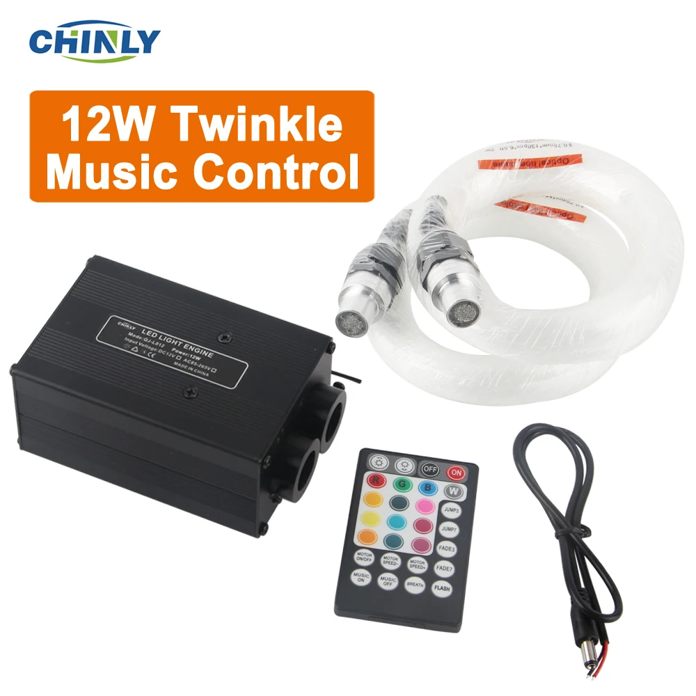 

NEW 12W Twinkle Music Control Car Roof Light Sound Active LED Fiber Optic Light Optical Fiber Cable Starry Sky Lights