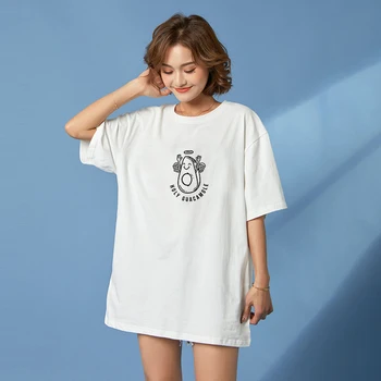 

womens white plus size t shirt oversized t-shirt rock big size t shirts print tshirt women avocado vintage summer cotton tee