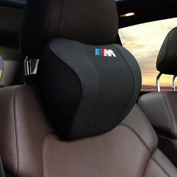 

Car Seat Neck Pillow Protection PU leather Auto Headrest Support Rest Travelling Car Headrest Neck for BMW ///M Accesories
