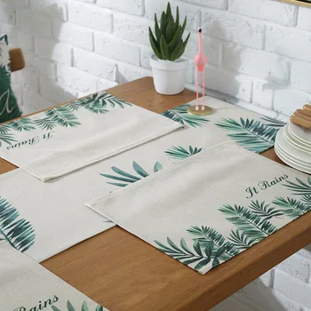 

4pc Polyester Fabric Napkin For Kitchen Pastoral Style Table Napkins for decoupage Square Table Towel Printed Breakfast Placemat