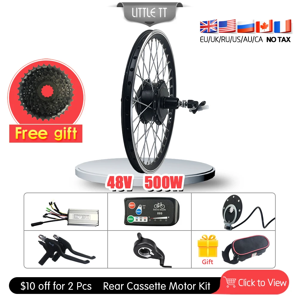 Фара для электровелосипеда в Conversion Kit 20 29 дюймовым 700C 48V 500W сзади кассета мотор